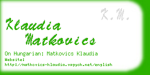 klaudia matkovics business card